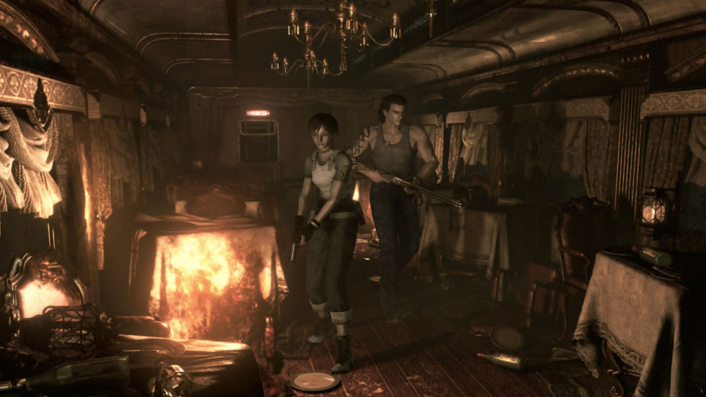 Capture d'écran de Rebecca et Billy, personnages de Resident Evil Zero.