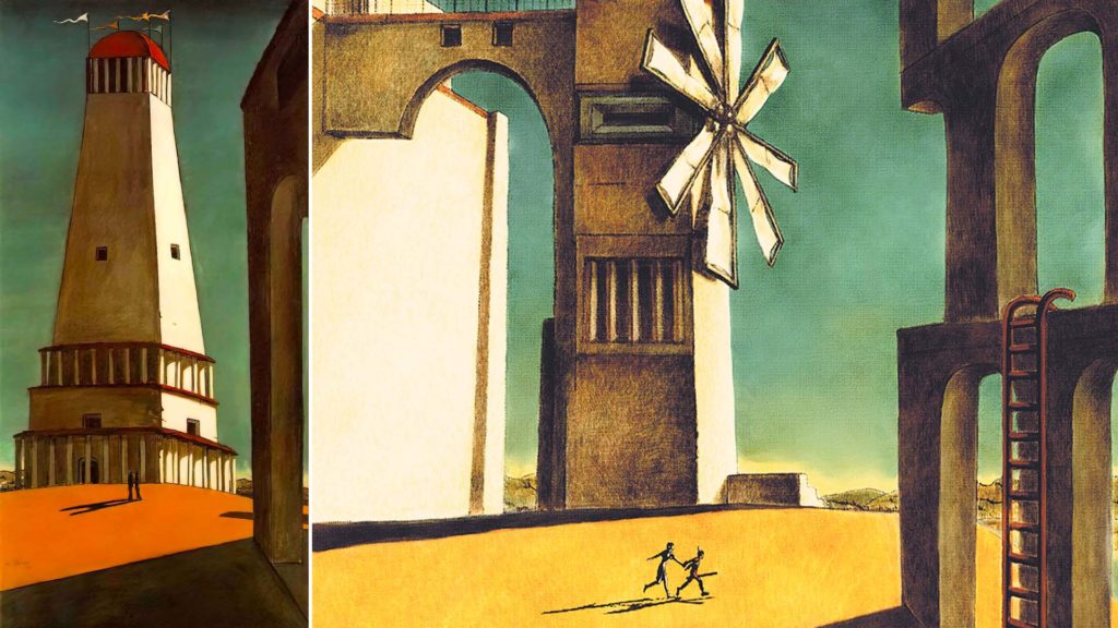 Comparaison entre la peinture de Giorgio de Chirico et la jaquette du jeu Ico.