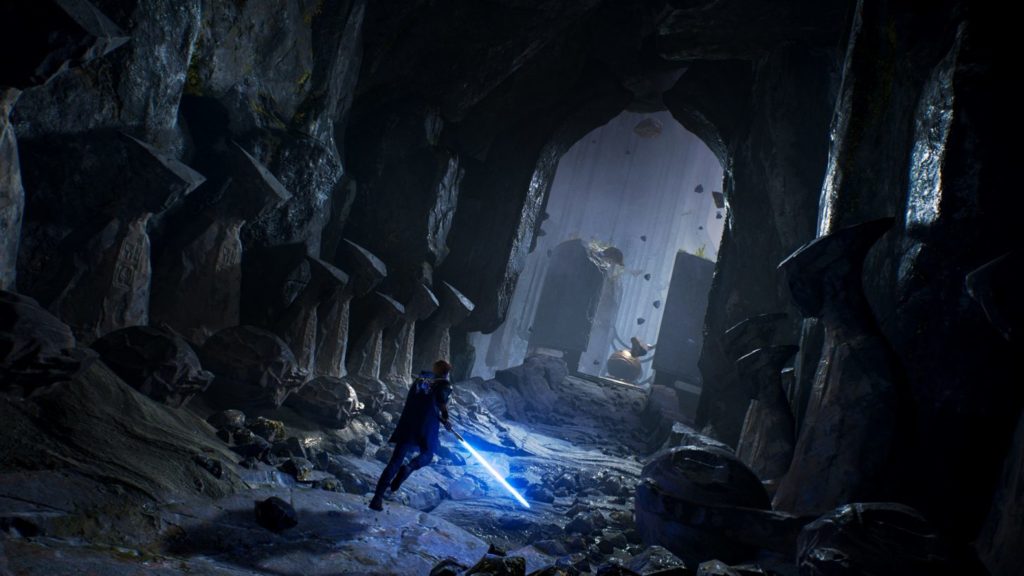 Capture d'écran d'un tombeau de Jedi Fallen Order, un jeu comme Tomb Raider.